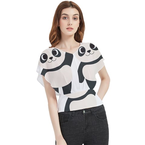 Hello Panda  Butterfly Chiffon Blouse by MyNewStor