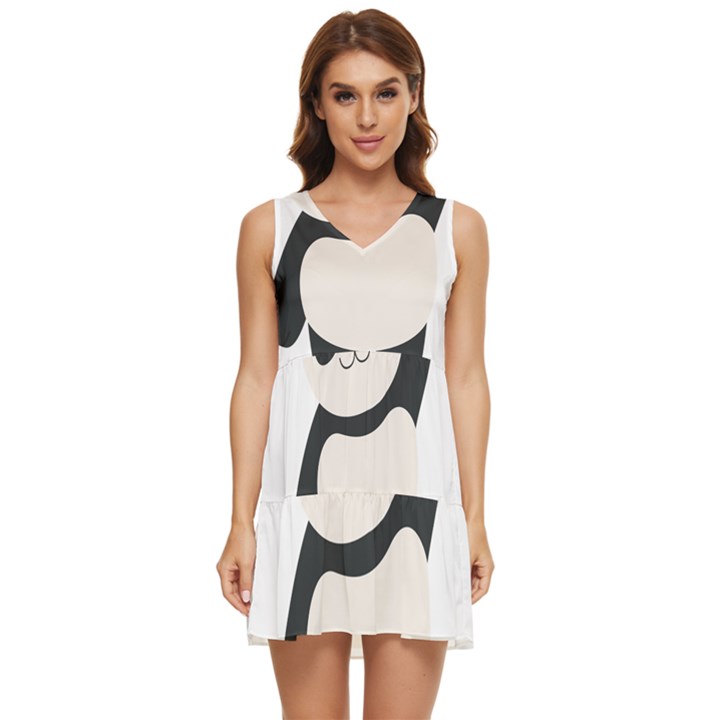 Hello panda  Tiered Sleeveless Mini Dress