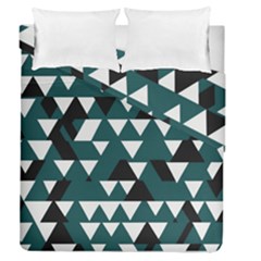 Dark Green Tukutuku Duvet Cover Double Side (queen Size)