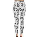 Erotic Pants Motif Black And White Graphic Pattern Black Backgrond Everyday Leggings  View2