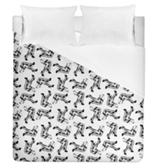 Erotic Pants Motif Black And White Graphic Pattern Black Backgrond Duvet Cover (queen Size)