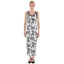 Erotic Pants Motif Black And White Graphic Pattern Black Backgrond Fitted Maxi Dress View1