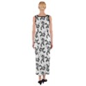 Erotic Pants Motif Black And White Graphic Pattern Black Backgrond Fitted Maxi Dress View2