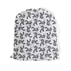 Erotic Pants Motif Black And White Graphic Pattern Black Backgrond Drawstring Pouch (2xl) by dflcprintsclothing