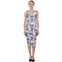 Erotic Pants Motif Black And White Graphic Pattern Black Backgrond Sleeveless Pencil Dress View1