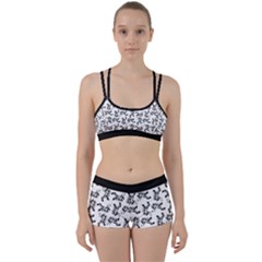 Erotic Pants Motif Black And White Graphic Pattern Black Backgrond Perfect Fit Gym Set