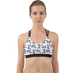 Erotic Pants Motif Black And White Graphic Pattern Black Backgrond Back Web Sports Bra by dflcprintsclothing