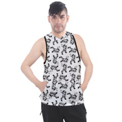 Erotic Pants Motif Black And White Graphic Pattern Black Backgrond Men s Sleeveless Hoodie by dflcprintsclothing