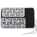 Erotic Pants Motif Black And White Graphic Pattern Black Backgrond Pen Storage Case (M) View2