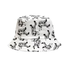 Erotic Pants Motif Black And White Graphic Pattern Black Backgrond Bucket Hat by dflcprintsclothing