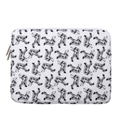 Erotic Pants Motif Black And White Graphic Pattern Black Backgrond 14  Vertical Laptop Sleeve Case With Pocket