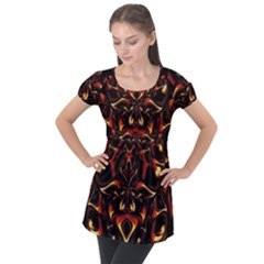 Year Of The Dragon Puff Sleeve Tunic Top by MRNStudios