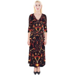 Year Of The Dragon Quarter Sleeve Wrap Maxi Dress by MRNStudios