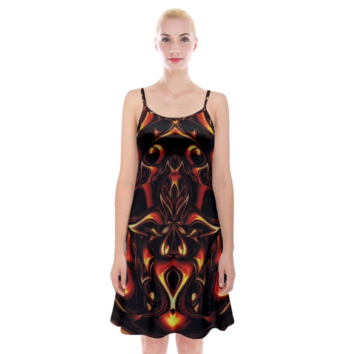 Year Of The Dragon Spaghetti Strap Velvet Dress