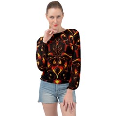 Year Of The Dragon Banded Bottom Chiffon Top by MRNStudios