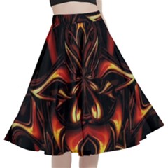 Year Of The Dragon A-line Full Circle Midi Skirt With Pocket by MRNStudios