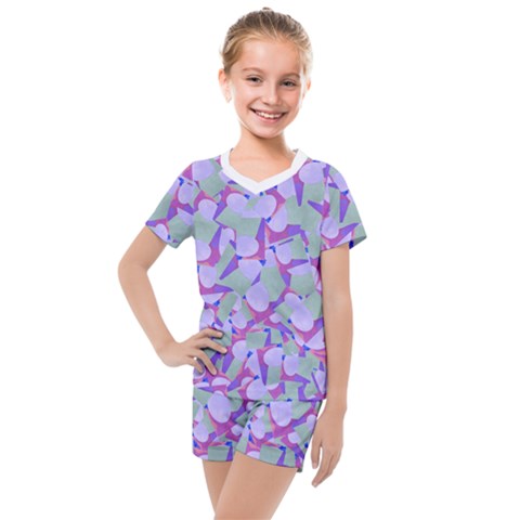 Kaleidoscope Dreams Kids  Mesh T-shirt And Shorts Set by dflcprintsclothing