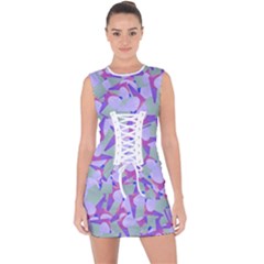 Kaleidoscope Dreams Lace Up Front Bodycon Dress by dflcprintsclothing