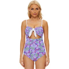 Kaleidoscope Dreams Knot Front One-piece Swimsuit by dflcprintsclothing