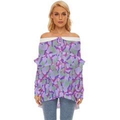 Kaleidoscope Dreams Off Shoulder Chiffon Pocket Shirt by dflcprintsclothing