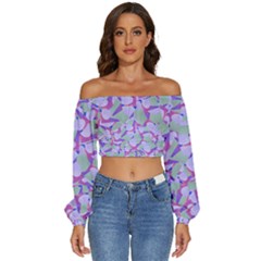 Kaleidoscope Dreams Long Sleeve Crinkled Weave Crop Top by dflcprintsclothing