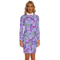 Kaleidoscope Dreams Long Sleeve Shirt Collar Bodycon Dress by dflcprintsclothing