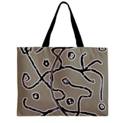 Sketchy Abstract Artistic Print Design Zipper Mini Tote Bag by dflcprintsclothing