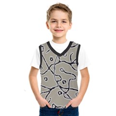 Sketchy Abstract Artistic Print Design Kids  Basketball Tank Top by dflcprintsclothing