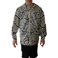 Sketchy Abstract Artistic Print Design Kids  Hooded Windbreaker