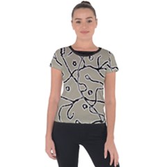 Sketchy Abstract Artistic Print Design Short Sleeve Sports Top  by dflcprintsclothing