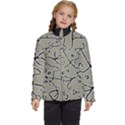 Sketchy abstract artistic print design Kids  Puffer Bubble Jacket Coat View1