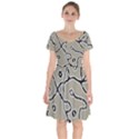 Sketchy abstract artistic print design Short Sleeve Bardot Dress View1