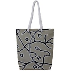 Sketchy Abstract Artistic Print Design Full Print Rope Handle Tote (small) by dflcprintsclothing