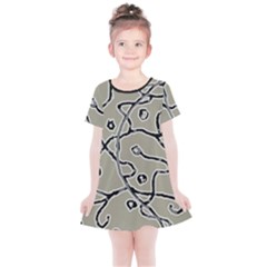 Sketchy Abstract Artistic Print Design Kids  Simple Cotton Dress by dflcprintsclothing