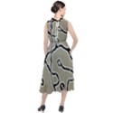 Sketchy abstract artistic print design Round Neck Boho Dress View2