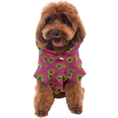 Radiant Maximalist Rainbow Dot Mandala Art Deco Scallop Dog Coat by Triplicate