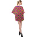 Radiant Maximalist Rainbow Dot Mandala Art Deco Scallop Oversized Chiffon Top View2