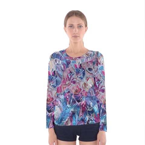 Three Layers Blend Module 1-5 Liquify Women s Long Sleeve T-shirt by kaleidomarblingart