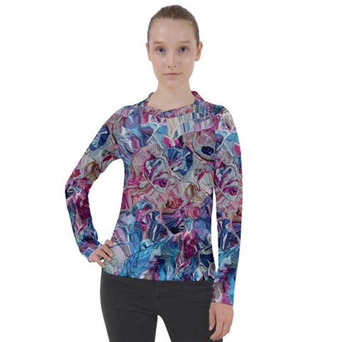 Three Layers Blend Module 1-5 Liquify Women s Pique Long Sleeve T-shirt by kaleidomarblingart