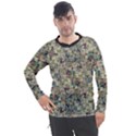 Sticker Collage Motif Pattern Black Backgrond Men s Pique Long Sleeve T-Shirt View1