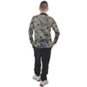 Sticker Collage Motif Pattern Black Backgrond Men s Pique Long Sleeve T-Shirt View2