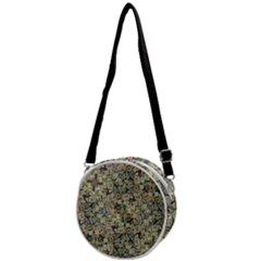 Sticker Collage Motif Pattern Black Backgrond Crossbody Circle Bag by dflcprintsclothing