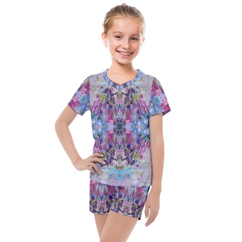 Abstract Kaleidoscope Kids  Mesh T-shirt And Shorts Set by kaleidomarblingart