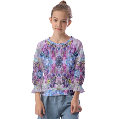 Abstract Kaleidoscope Kids  Cuff Sleeve Top by kaleidomarblingart