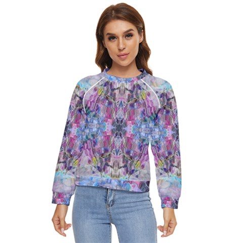 Abstract Kaleidoscope Women s Long Sleeve Raglan T-shirt by kaleidomarblingart