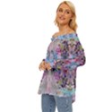 Abstract kaleidoscope Off Shoulder Chiffon Pocket Shirt View2