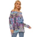 Abstract kaleidoscope Off Shoulder Chiffon Pocket Shirt View3