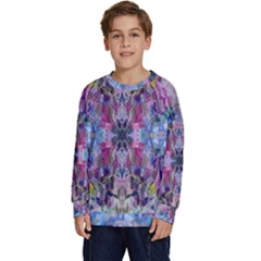 Abstract Kaleidoscope Kids  Crewneck Sweatshirt by kaleidomarblingart