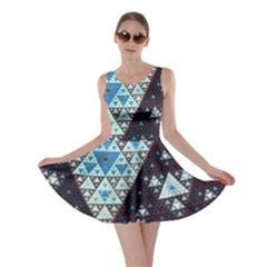 Fractal Triangle Geometric Abstract Pattern Skater Dress by Cemarart