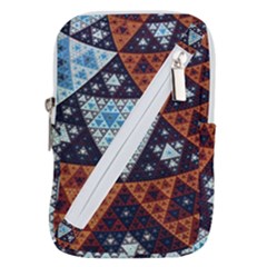 Fractal Triangle Geometric Abstract Pattern Belt Pouch Bag (small) by Cemarart